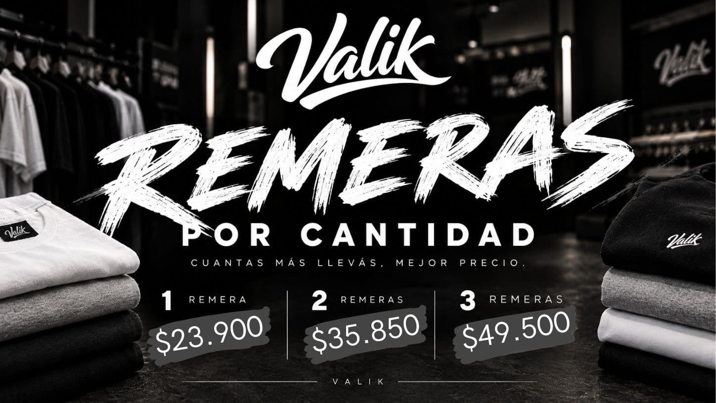 Remeras por cantidad: cuantas más llevás, mejor precio